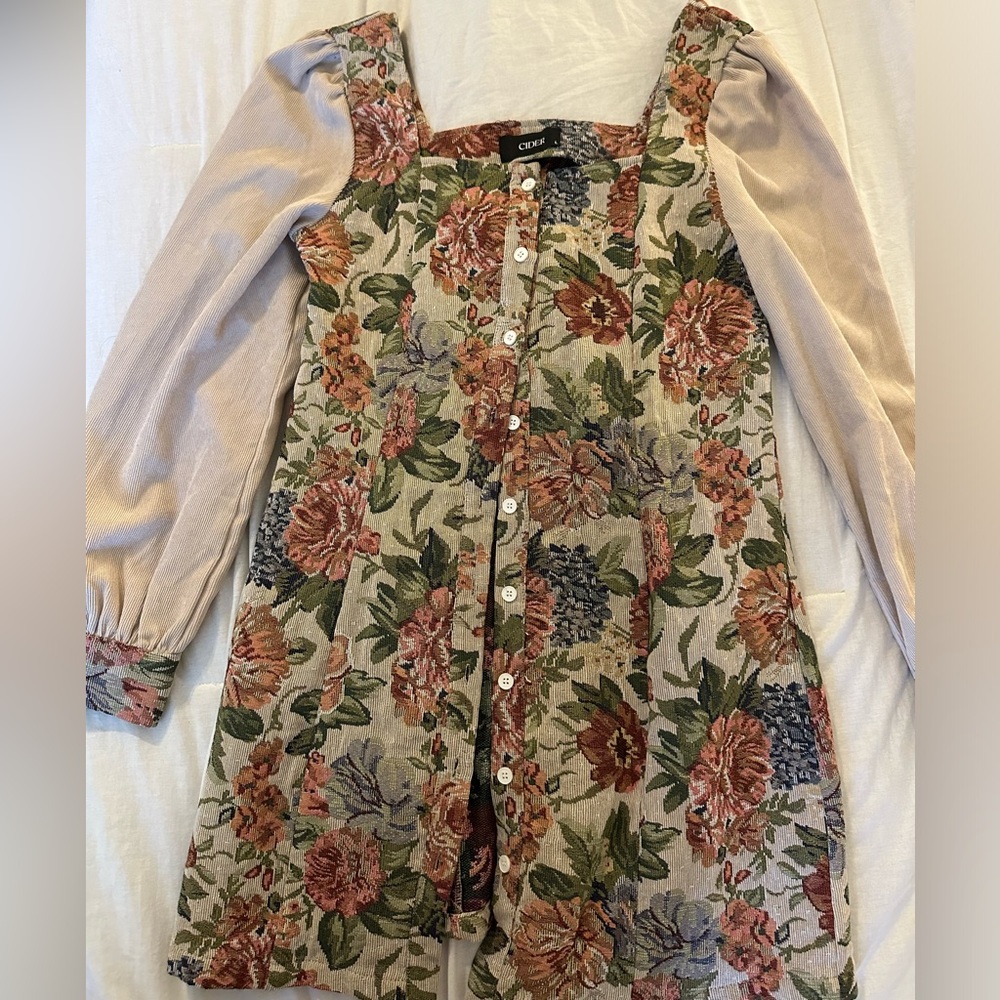 Long sleeved Corduroy midi dress